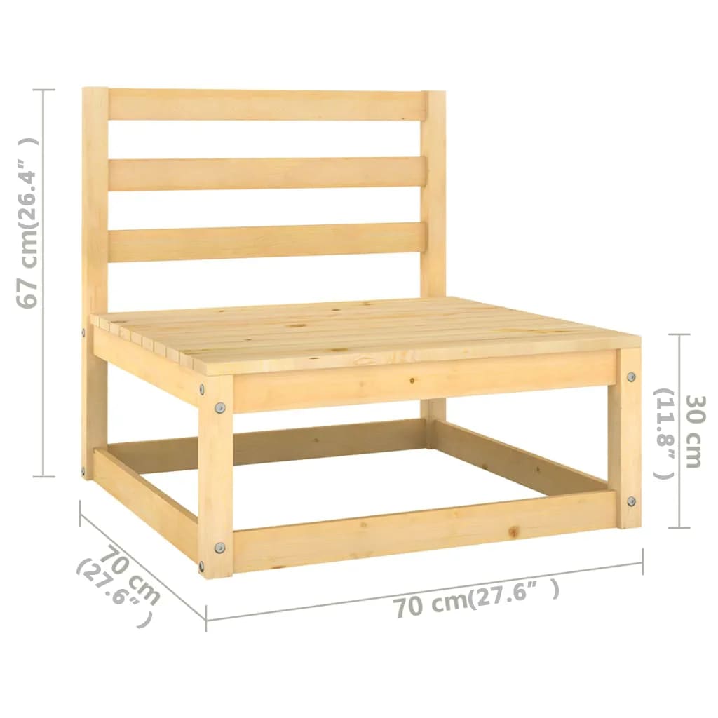 8-tlg. Garten-Lounge-Set mit Kissen Kiefer Massivholz